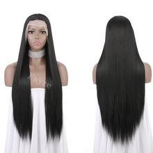 Load image into Gallery viewer, Phayre Long Black T Part Synthetic Hair Lace Front Straight Wig