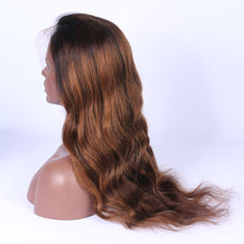 Load image into Gallery viewer, Ombre Brown Virgin Remy Human Hair Glueless Lace Front Wigs - Jilly Hair