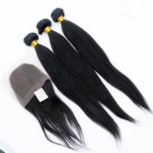 Load image into Gallery viewer, Straight  Virgin Human Hair 3 Bundles with Free Closure Free Shipping - Jilly Hair