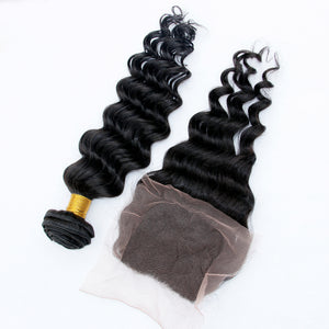 Deep Wave Virgin Hair Any 3 Bundles with Free Closure $120 FREE SHIPPING - Jilly Hair