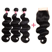 Load image into Gallery viewer, Body Wave Virgin Hair 3 Bundles with Free Closure Free Shipping - Jilly Hair