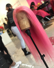 Load image into Gallery viewer, Jilly Hair 100% Human Virgin Remy Hair Pink Color Straight Glueless Full Lace Wig - Jilly Hair