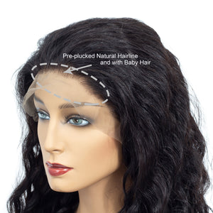 Deep Wave Brazilian Virgin Human Hair Glueless Lace Front Wig - Jilly Hair